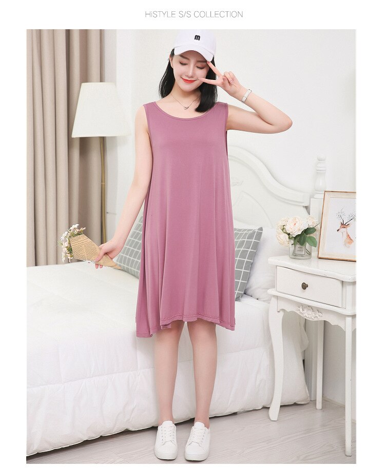 Zomer Modale Sexy Backless Jurk Vrouwen Nachtkleding Mouwloze Losse Grote Omvang Vet Mm Nachthemd Vrouwelijke Nachtjapon Sexy Nachtkleding