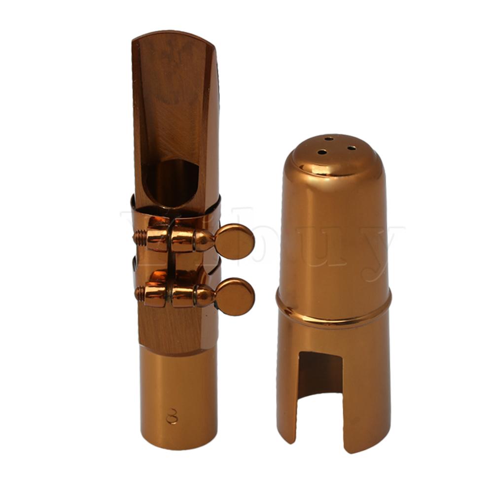 Yibuy Rose Vergoldung Bb Tenor Saxophon Sax Mouthpiece with Ligatur Kappe 8 #