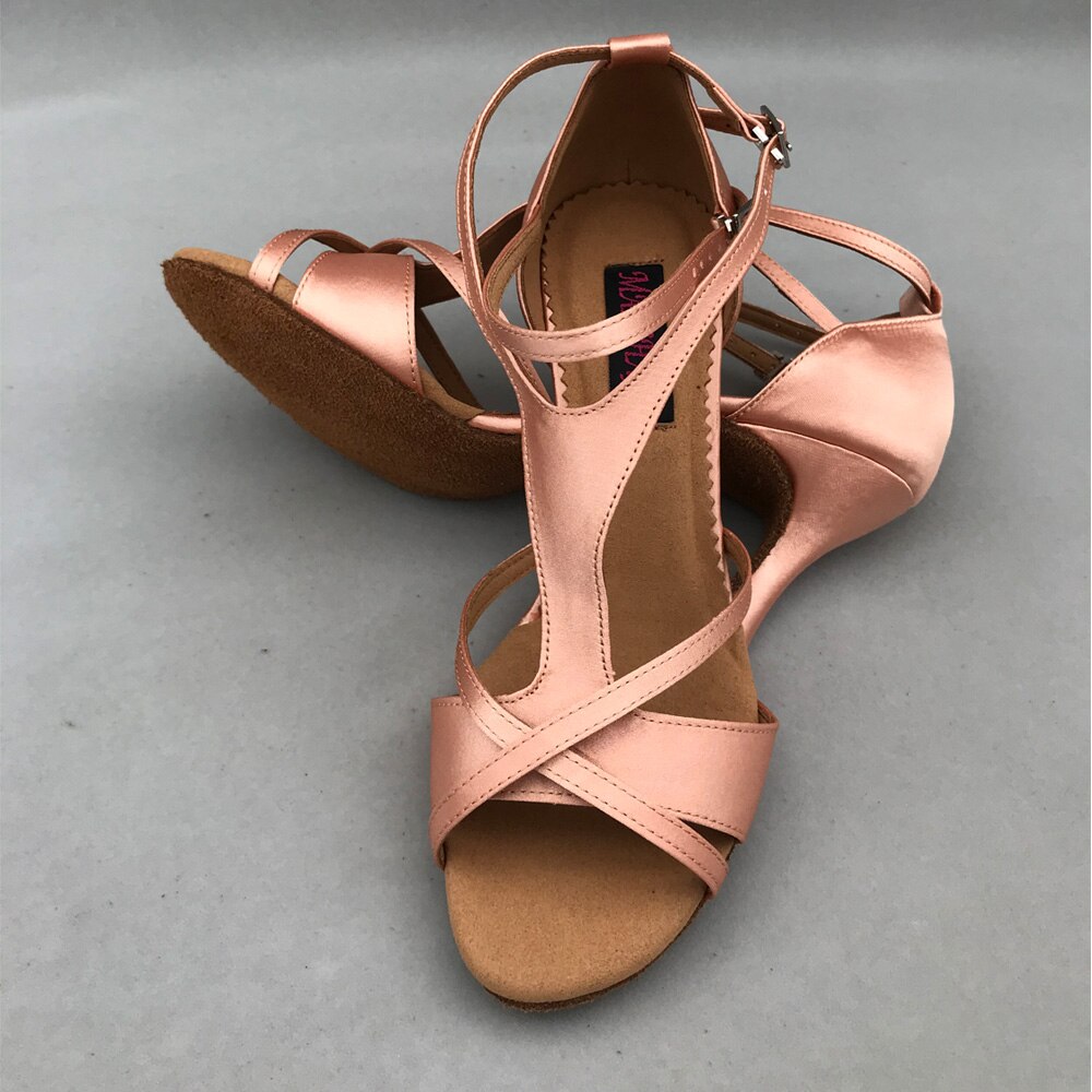 7.5cm obcas łacińskie buty do tańca dla kobiet buty Salsa wygodne buty w stylu latynoskim MS6252FL2S na niskim obcasie szpilki dostępne dropshipping