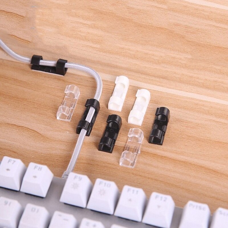 20 stk. kabeloprulning ledningsholder kontor skrivebord arrangør tilbehør oplader opbevaring clips stationære skrivebordsværktøj klemmeholder