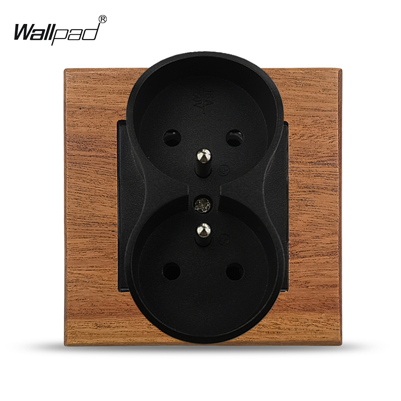 16A French Wall Socket with 2 USB TypeC EU Neutral Wood Outlet Poland Belgium Electrical Power Sockets and Switch 220V: Burgundy