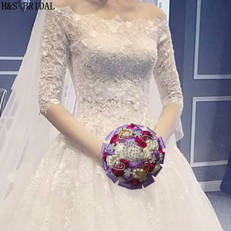 H S BRIDAL Rhinestone crystals Wedding Bouquet Grandado