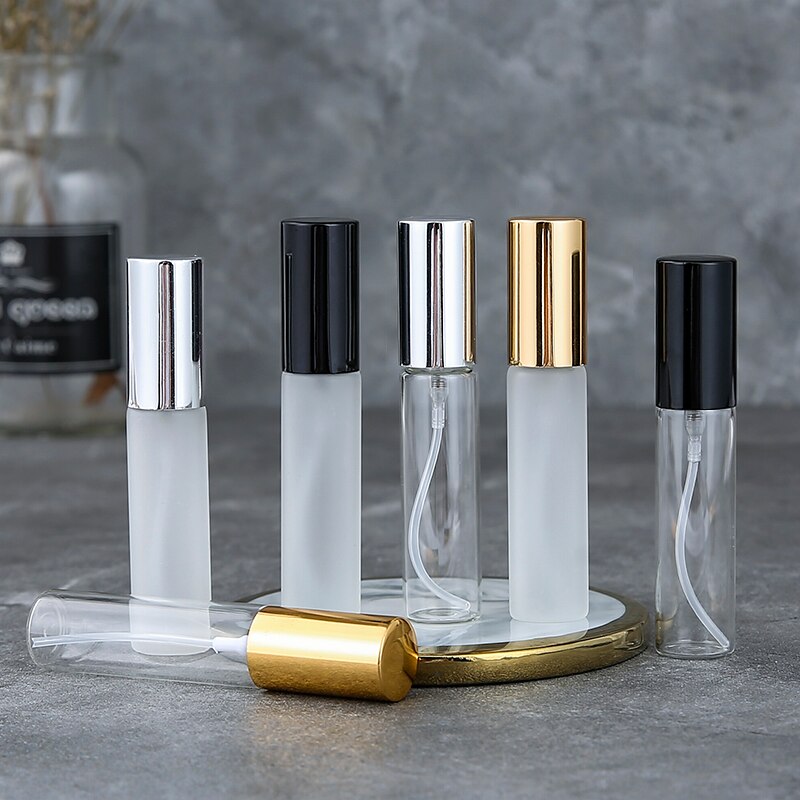 5ML/10ML Mini Perfum Sprayer Flacon Clear Thin Glass Perfume Bottle Spray Atomizer Empty Sample Vials Refillable Bottle