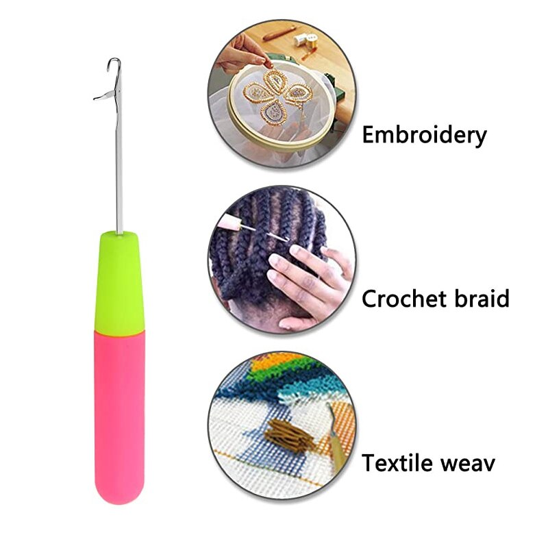 Crochet Hook Needles Hair Weaving Needle For Jumbo Braiding Twist Hair Plastic Knitting Crochet Hook Hair Tools Accessories