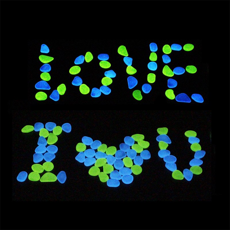 100 stuks/pak glow in the dark tuinkiezels, lichtgevende stenen voor aquariumpaden, tuinpaden, tuindecoratie, lichtgevende stenen