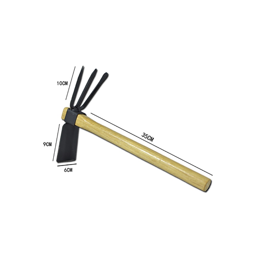 Graafschoffel met twee koppen tuinieren plantgraver graafmachine houten handvat draagbare tuin handgereedschap staal