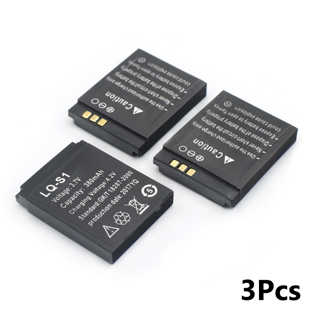 3 Stks/partij 3.7V 380Mah Li-Po Oplaadbare Batterij Voor Slimme Horloge DZ09 QW09 W8 A1 V8 X6 smartwatch Batterij Vervangende Batterij