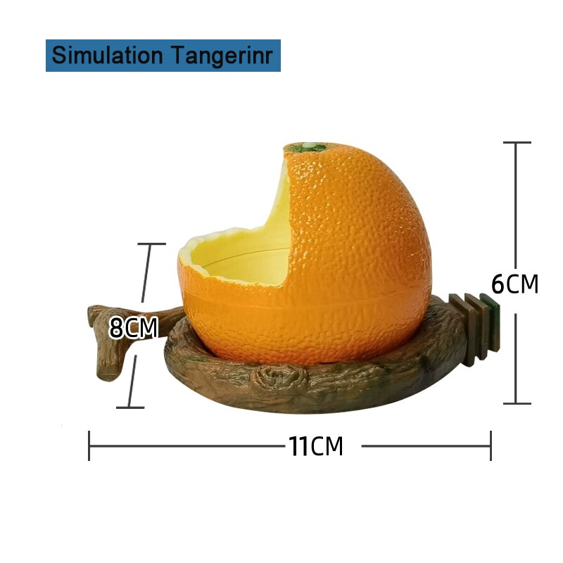 Comedero para aves, alimentador de frutas para loros, forma de fruta simulada, cuenco de Material plástico, caja de comida para naranja/granada: orange