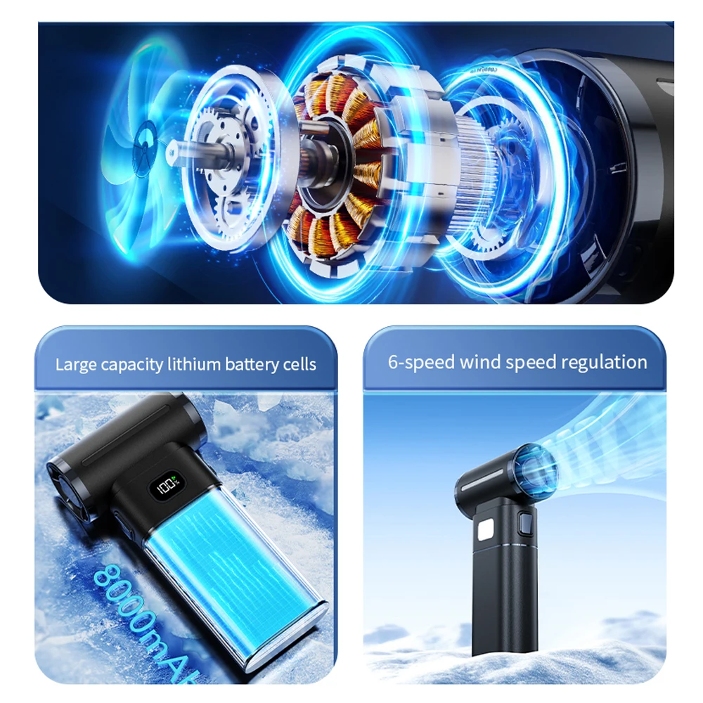 Xiaomi Mijia Violent Fan 160000RPM Powerful Air Blower Vacuum Dust Cleaner Strong Winds 55m/s Brushless Turbo Jet Blower Dry