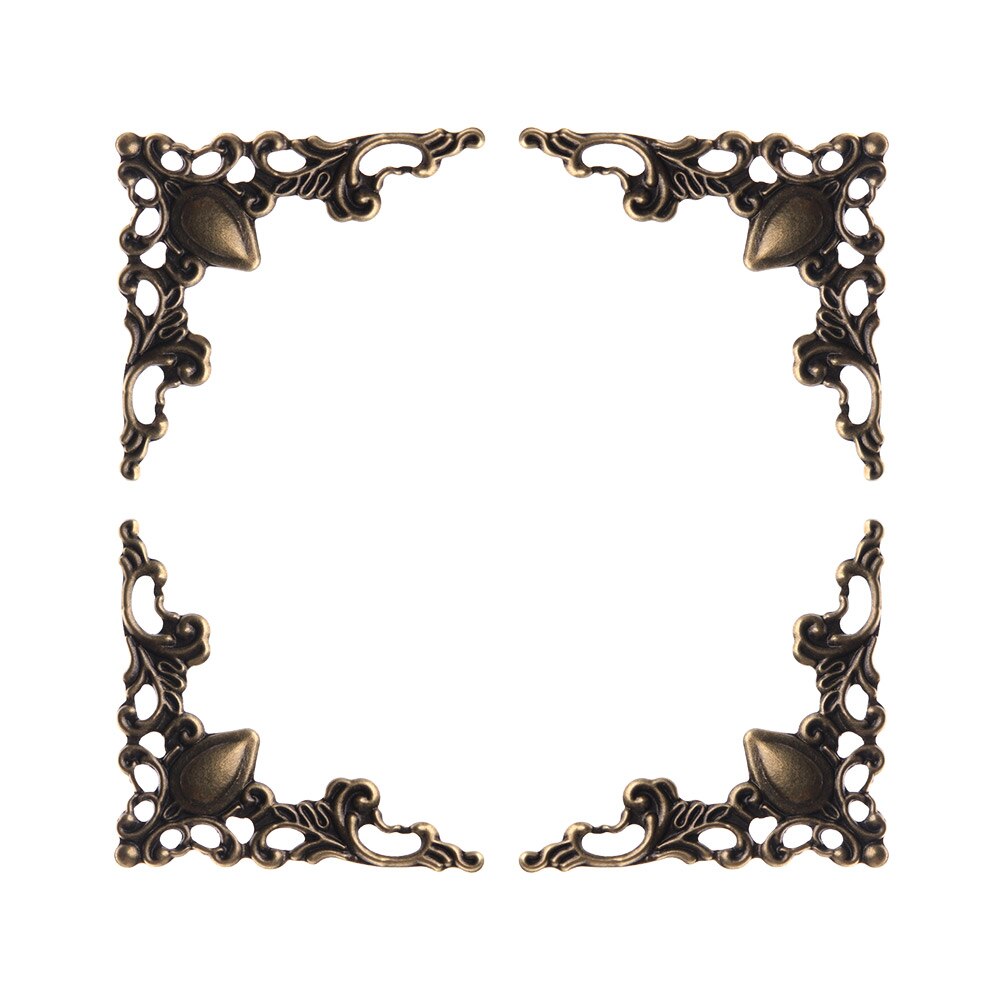 30PCS Metal Angle Corner Brackets Gold Bronze 40mm Notebook Cover for Menus Photo Frame Furniture Decorative Protector