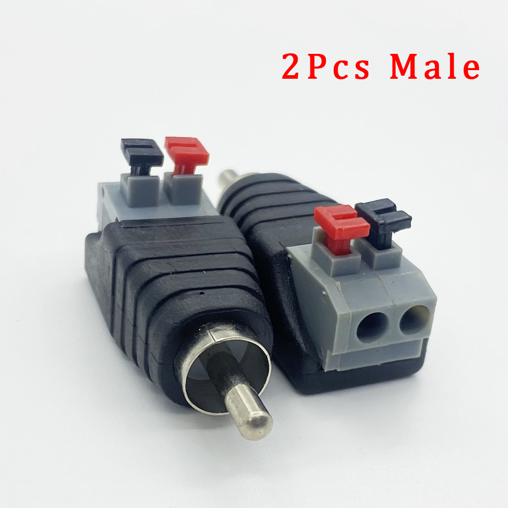 2 stks/partij RCA Audio Speaker Connector RCA Stekker Vrouwelijke Jack Draad Soldeervrije Press-on Lente Terminal Audio AV kabel Adapter