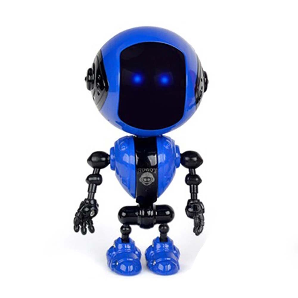 Electric Smart Alloy Touch Sensing Robot Toys for Children Early Educational Model Toys Induction Voice LED Eyes USB Recharge: Blue