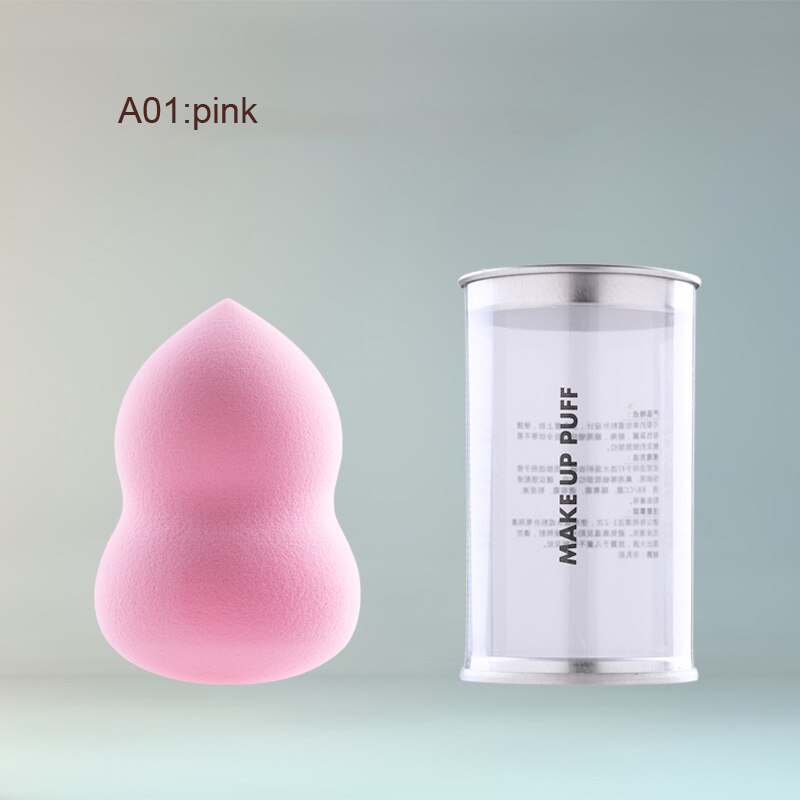 Puff con forma de calabaza, esponja de huevo en forma de gota, maquillaje, huevo, cojín, en caja: A01 PINK