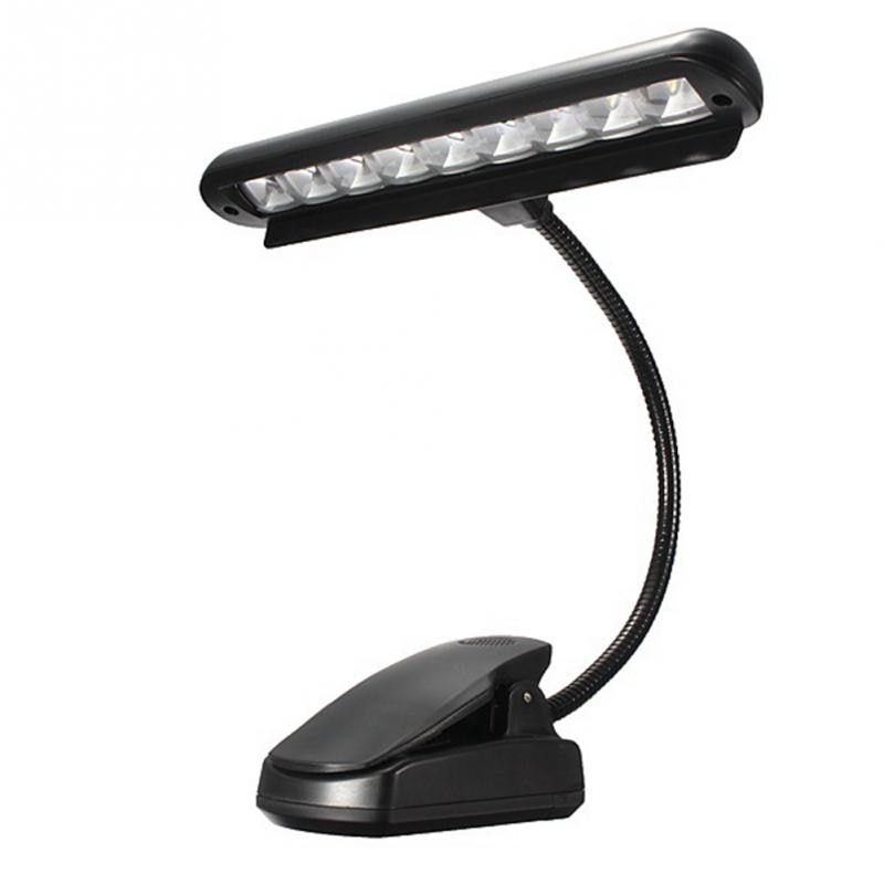 9 LED Clip-on Music Stand Lichten Draagbare Flexibele Zwanenhals Oogbescherming Leeslamp Boek Licht USB Bed Bureaulamp