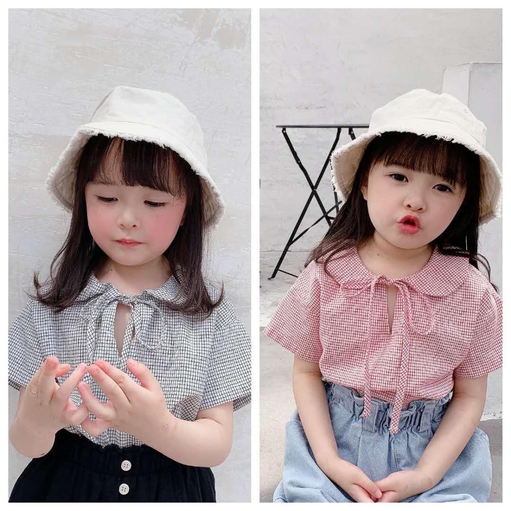 Kinderkleding Zomer Meisjes Koreaanse Zomer Jurk Kleine Revers Tether Korte Mouw