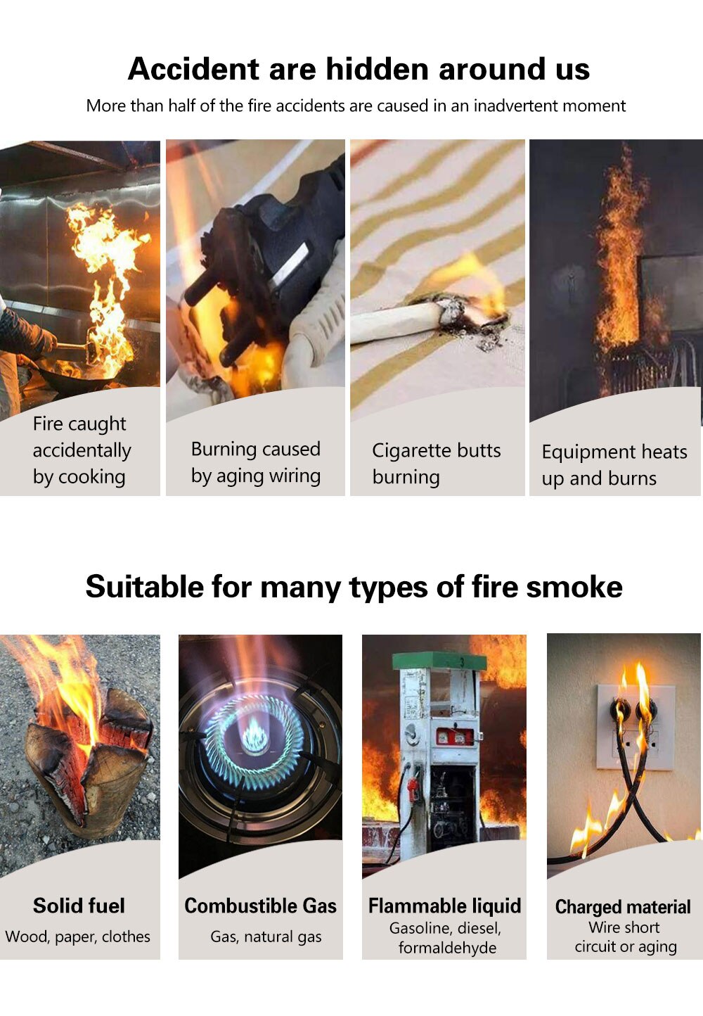 Wireless Smoke Fire Detector Alarm System For Home Security App Control Smart Life Sensor