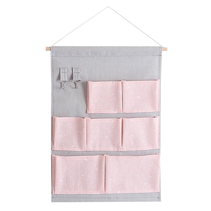 Pocket Hanging Storage Bags Cotton Linen Closet Organizer Wall Hanging Organizers Space Saving Wall Hanging Organizer: G