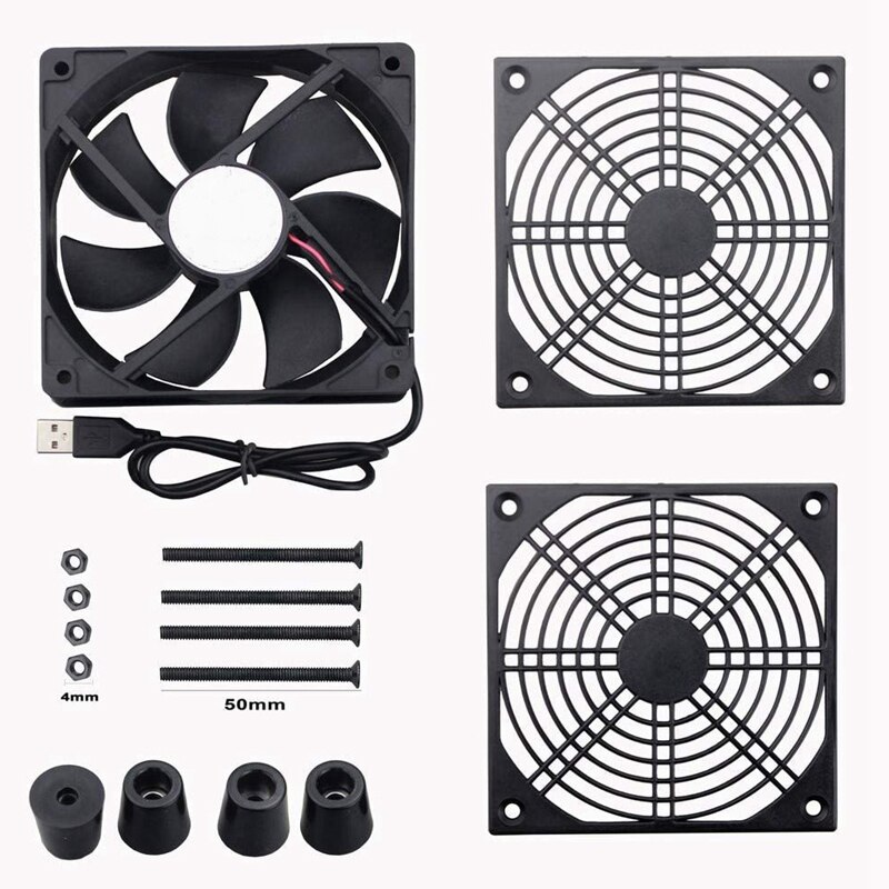 USB Fan for Electronics Cooling - Routers, TV Boxes, Microcomputers - Quiet Operation
