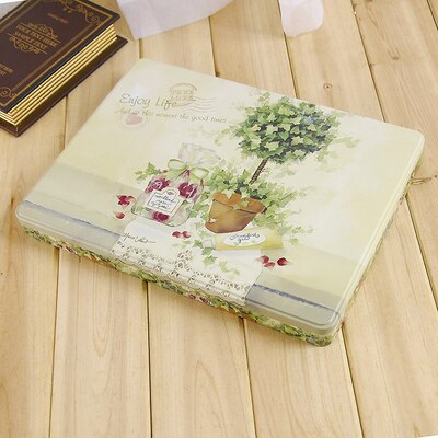 large square exquisite pattern A4 paper dedicated storage iron box file certificate receipt storage finishing box: tree