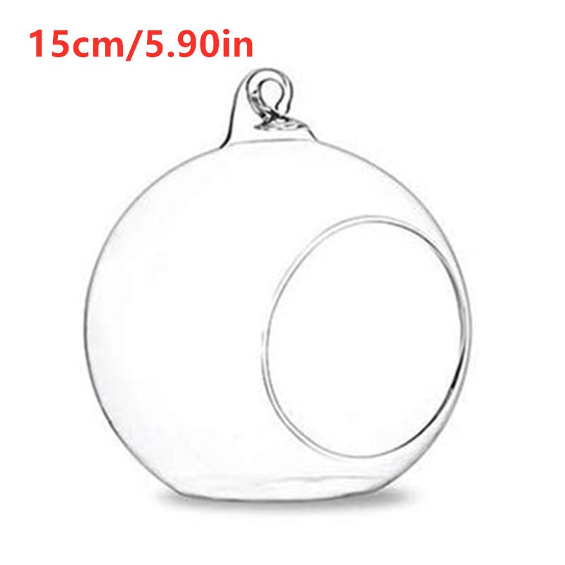 Hanging Glass Terrarium Globe Tea Light Candle Holder Succulents Vase Hanger for Home Wedding Party Indoor Outdoor Decor: 15cm