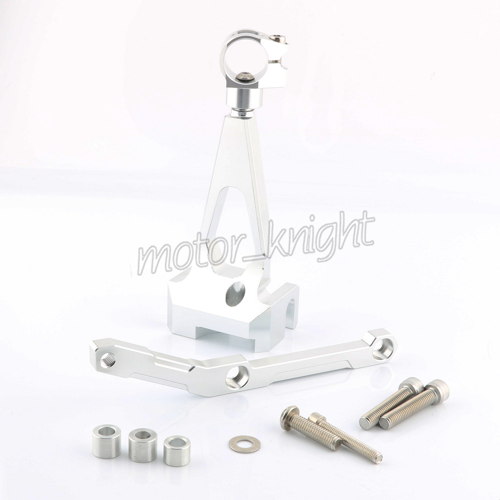 For Yamaha MT09 MT-09 FZ-09 Motorcycles Adjustable Steering Stabilize Damper Bracket Mount Support Kit Accessories: SILVER