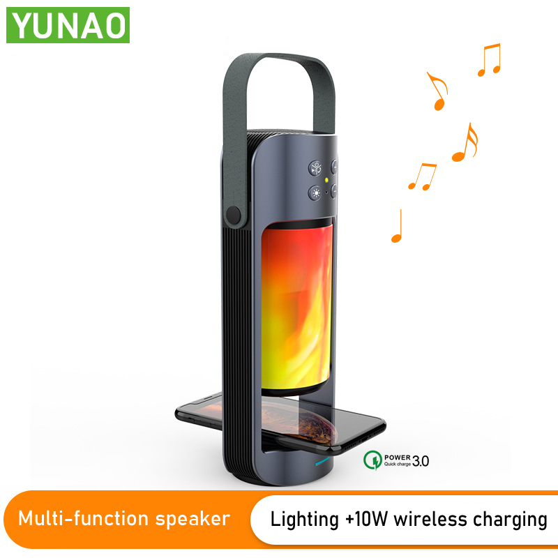 YUNAO AYL09 Bluetooth Speaker with Night Light Support Wireless Charging USB Charging TF Card Play HD call Music Travel Speaker