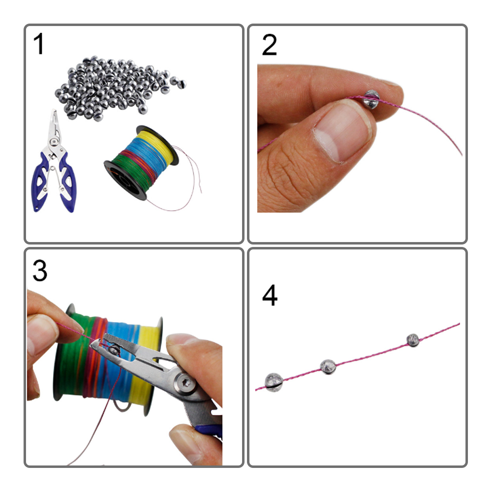 50 Stuks Ronde Shot Extra Gewicht Lijn Zinkers Vissen Lood Val Haak Connector Opening Mond Zinklood