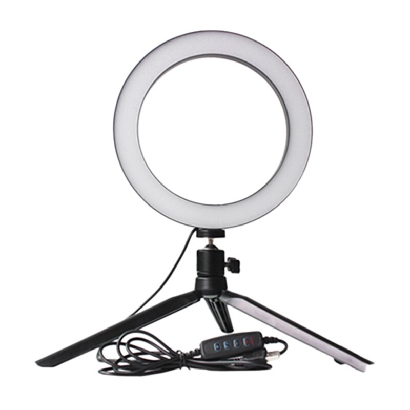 Dimbare Led Verlichting Fotografische Studio Selfie Ring Licht 3200K-5500K Met Camera Foto Met Usb Kabel En mini Statief: Default Title