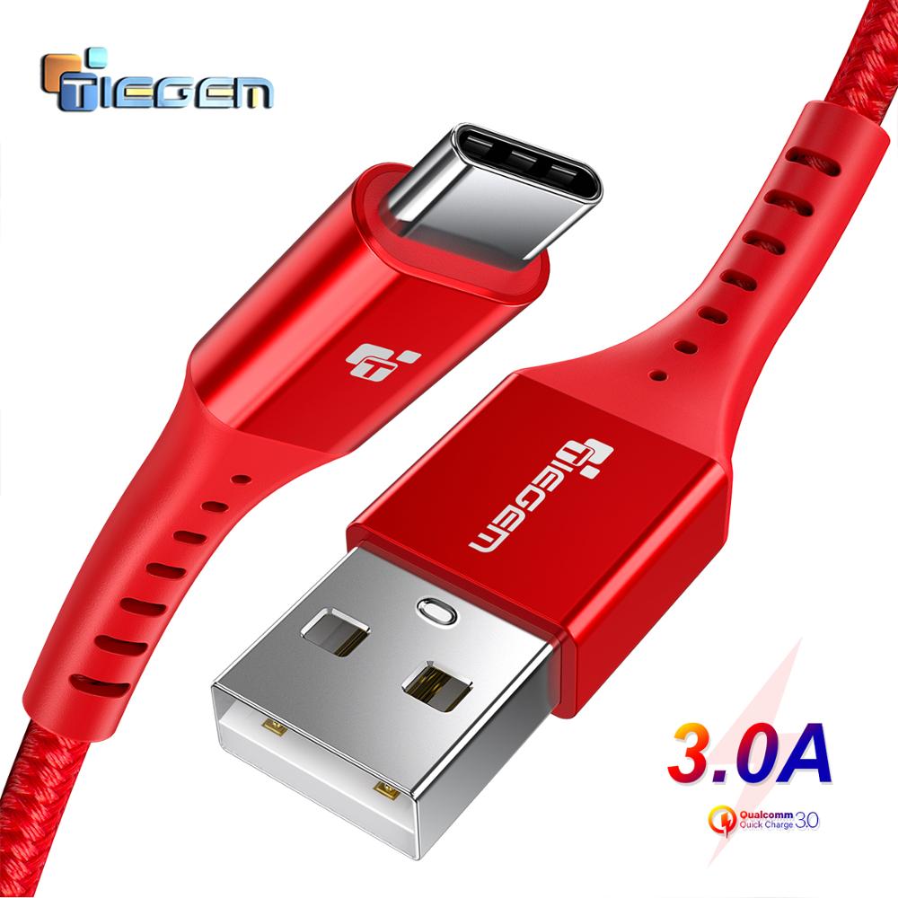 TIEGEM rodzaj usb C kabel do Samsung S9 S8 szybkie ładowanie typu C z ładowaniem telefonu komórkowego drut usb C kabel do xiaomi mi9 Redmi note 7