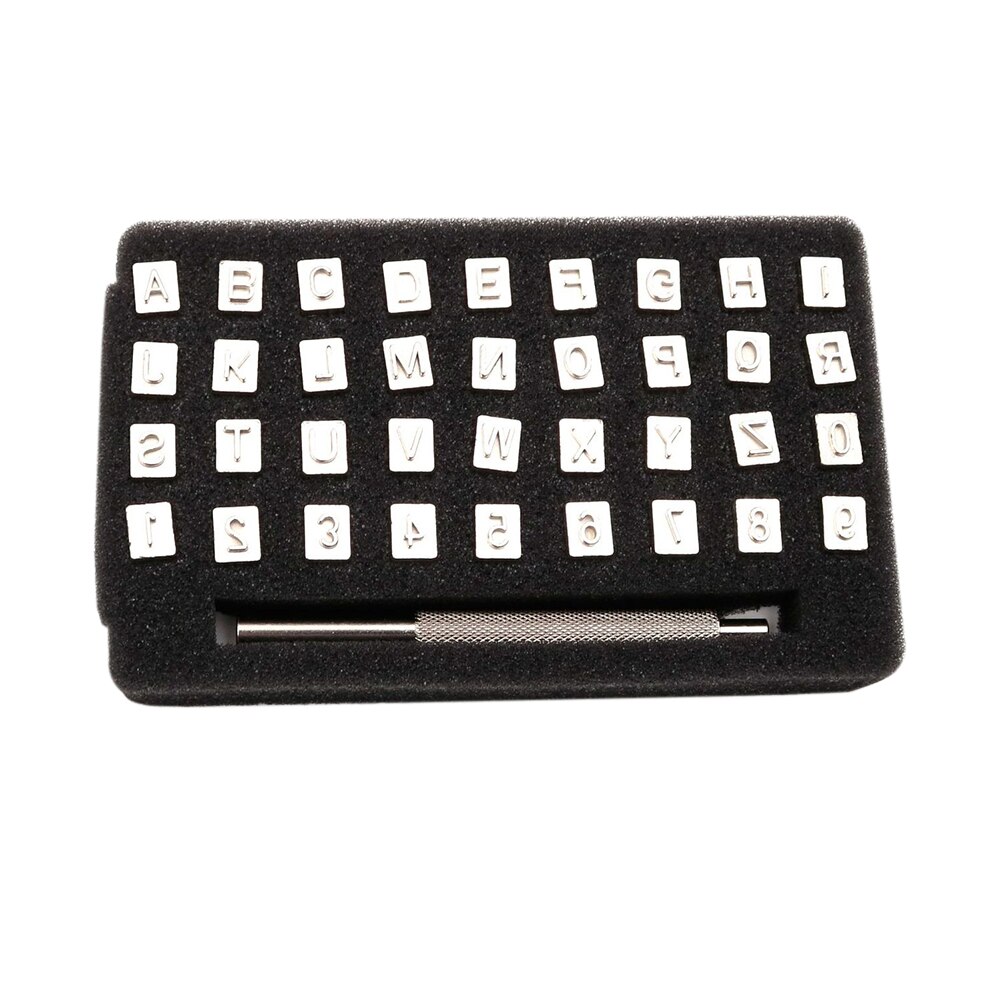 Moldes para estampado de cuero, conjunto de herramientas para estampado de letras del alfabeto, artesanía de cuero, estampado de Metal sólido: B