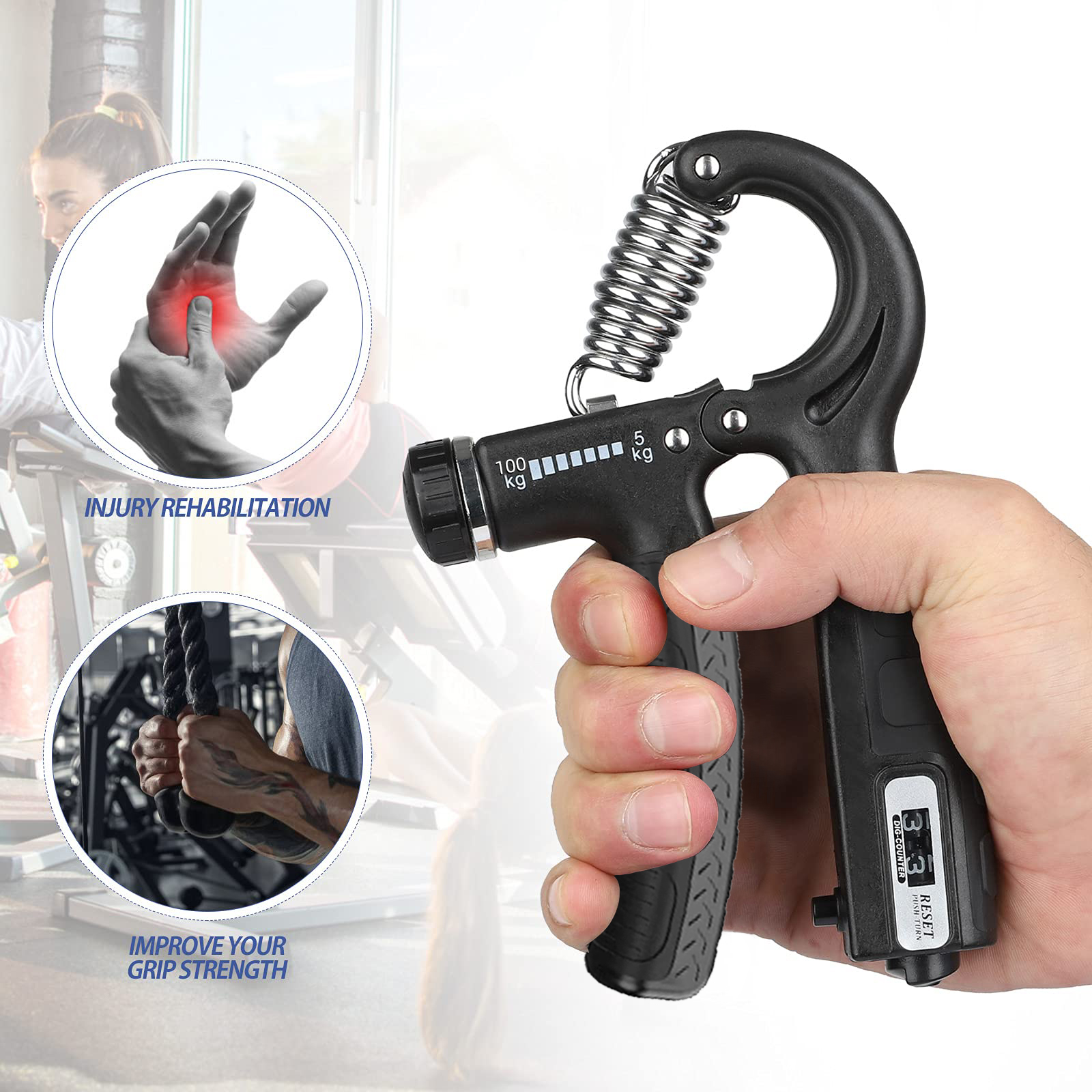 R-förmiger Federgriff, professionelle Handgelenkstärke, Arm, Muskel, Finger, Rehabilitation, Ausbildung, ÜSpund, Fitnessgeräte