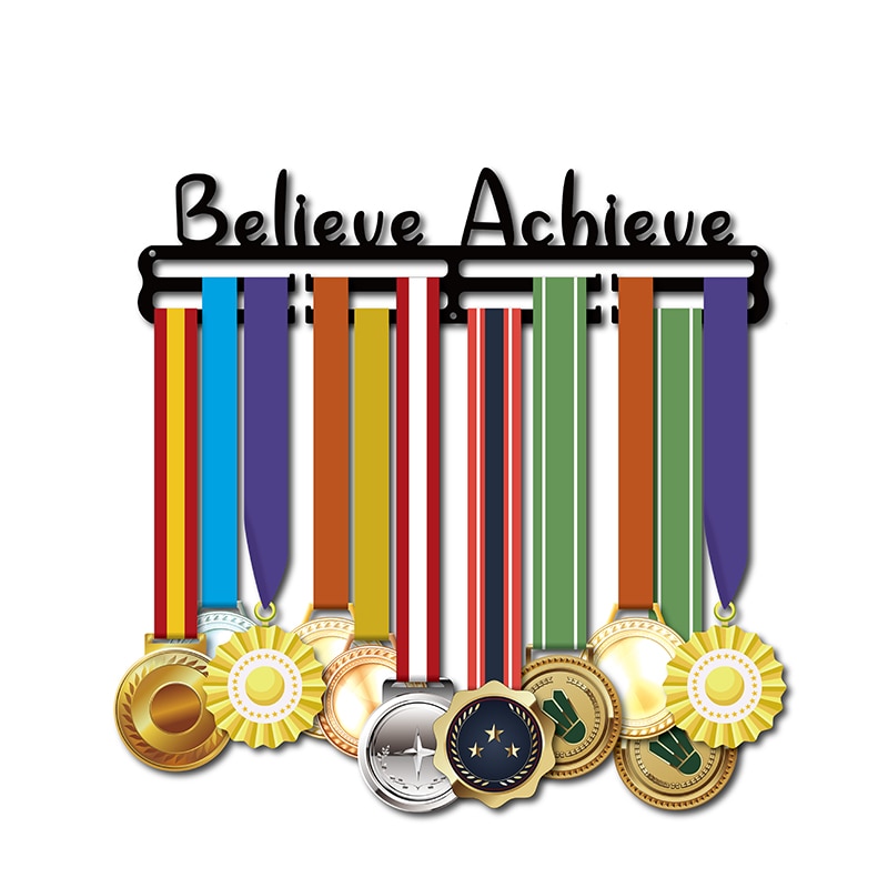 Heavy duty medalje bøjle sports medalje display bøjle medalje holder til løb, cykling, svømning, marathon medaljer