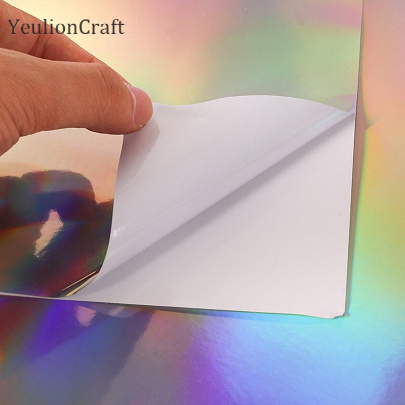 Chzimade 10 Stks/partij A4 Inkjet Printen Papier Hologram Sliver Kleur Zelfklevend Papier Sticker Ambachten