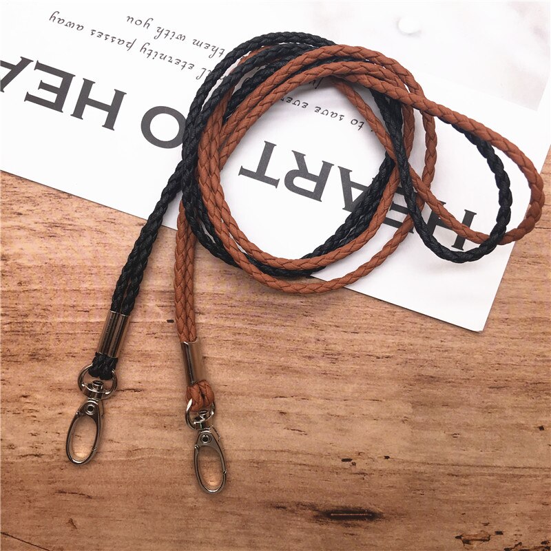10pcs/lot Neck Lanyard Braided Necklace String Strap for Student Staff Work Card Holder USB Holder ID Pass Card Badge Holder