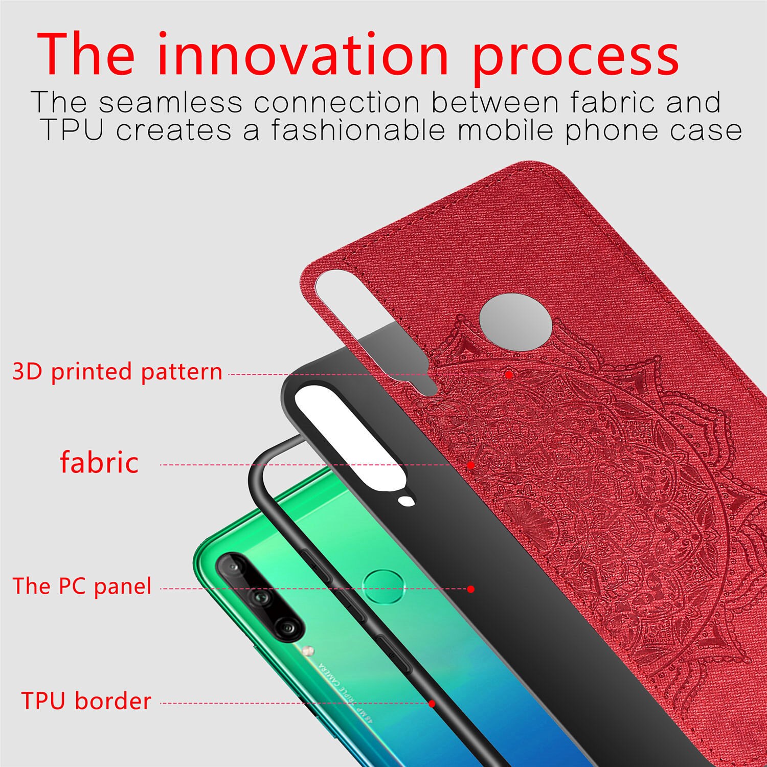 6.39 "Voor Huawei P40 Lite E Case Stof Doek Siliconen Bumper Hard Pc Cover Case Voor Huawei P40 lite E Fundas Bloemen