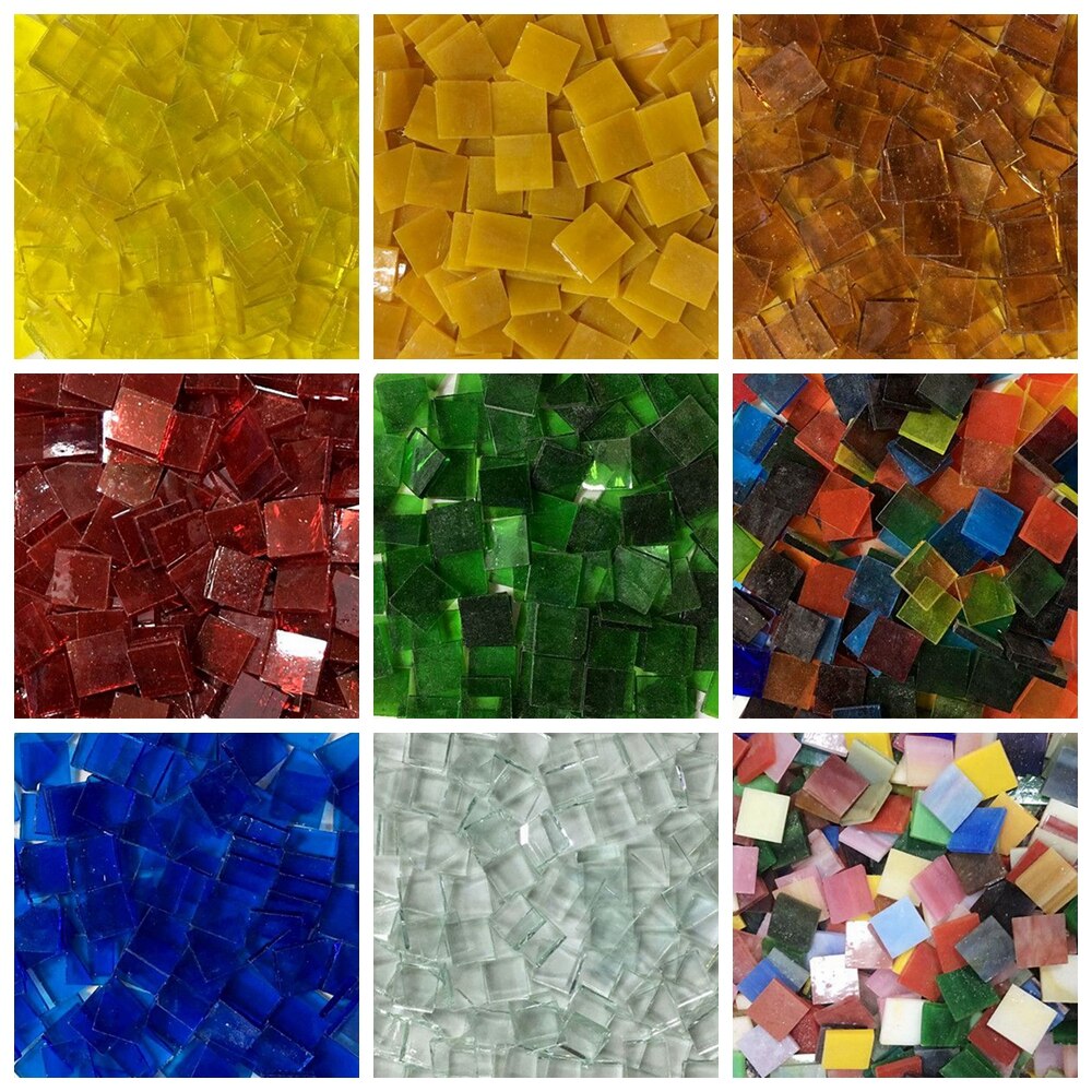50 stk diy flerfarvet mosaik indlæg fliser væg håndlavede materialer glas glimmer stykke almindeligt collage håndværk 1.5cm zxy 9847