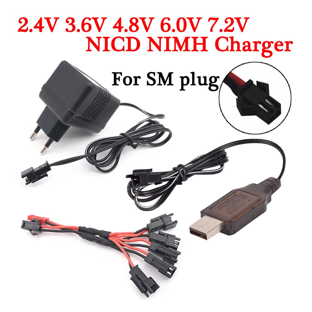 3.6V 4.8V 6.0V 7.2V Lader Voor Nicd Nimh Batterij Input 110V-240V Met sm Plug Charger Voor Rc Speelgoed 4.8V 7.2V Batterij Oplader