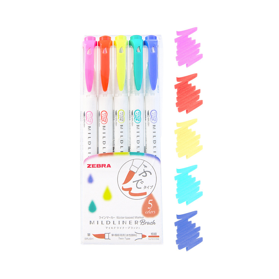 Marker evidențiator cu vârf dublu zebra, manual colorat, marker pentru subliniere, grosime variabilă, vârf moale, wft, set limitat de 8: Burgundia