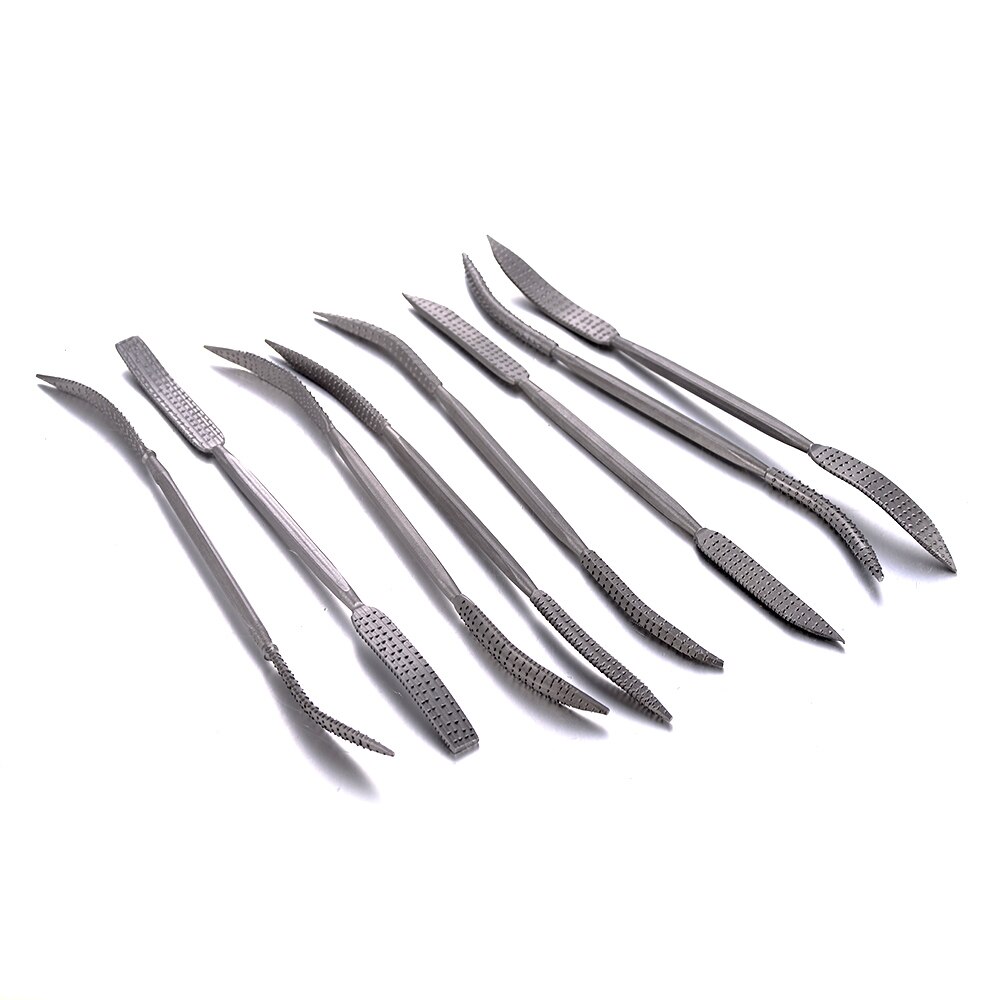 Citop 8pcs Rasp File Set Double Ended Coarse 190mm Rasper Cutting Repair Tool Carbon Steel Curved Hand File For Wood Carving