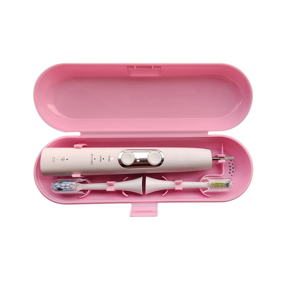 Universal elektrisk tandbørstetaske bærbare elektriske tandbørstehoveder opbevaringsboks til rejsetaske: Lyserød