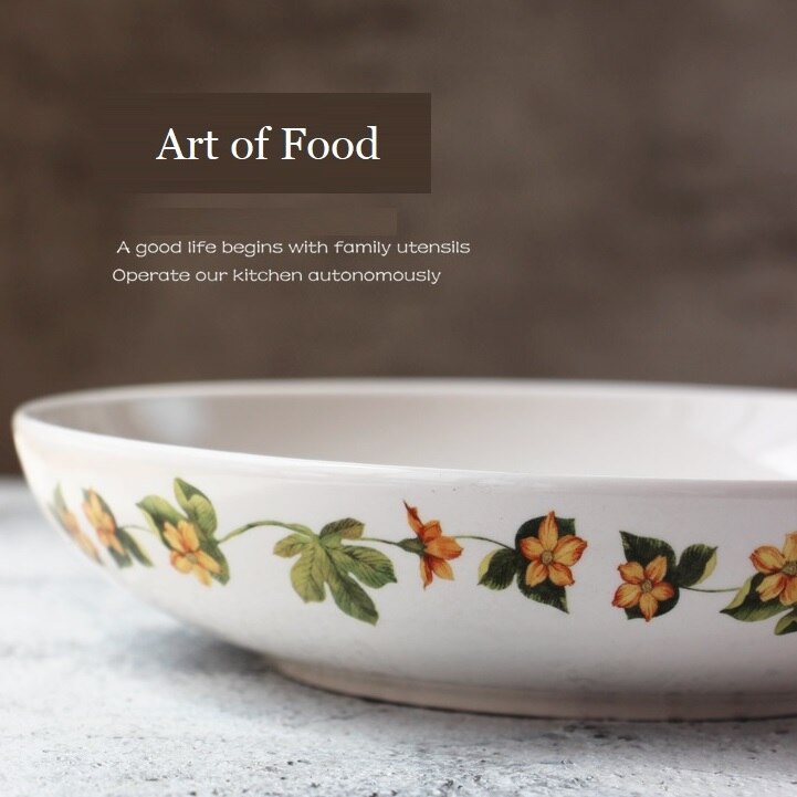 Underglaze 8 Inch Pumpkin Ceramic Deep Plate Flat Plate Tableware Pasta Noodle Salad Sushi Dessert Dish Dinnerware