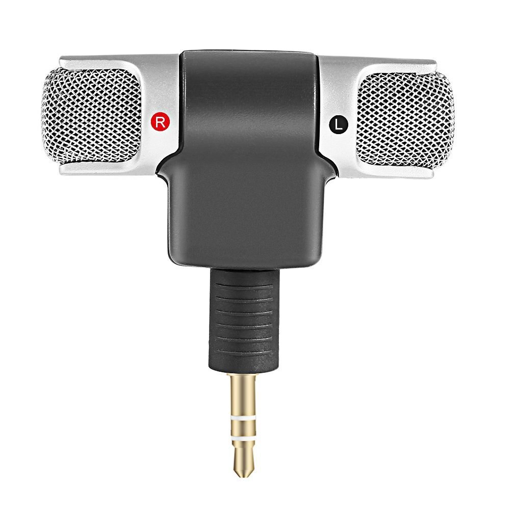 Portable Mini Stereo Recording Microphone Mic With 3.5mm Mini Jack For PC Laptop Notebook Left and Right Channel