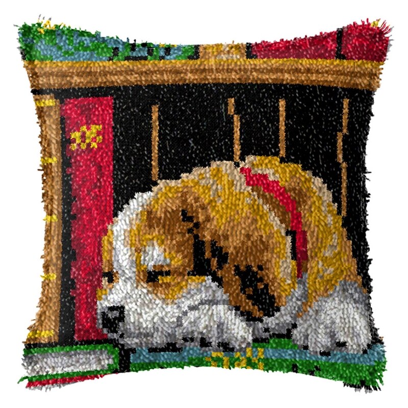 Hondenkussenhoes met 3d segmenten, handwerk, doe-het-zelf-haakpakketten, kruissteekmaterialen: B