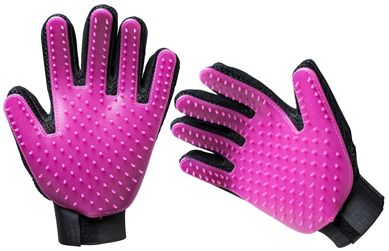 Brosse de nettoyage pour chats | Gant de nettoyage pour chien, doux et efficace, Massage au dos, fourrure de lavage, peigne de nettoyage d'animaux, brosse de nettoyage: PINK / RIGHT AND LEFT
