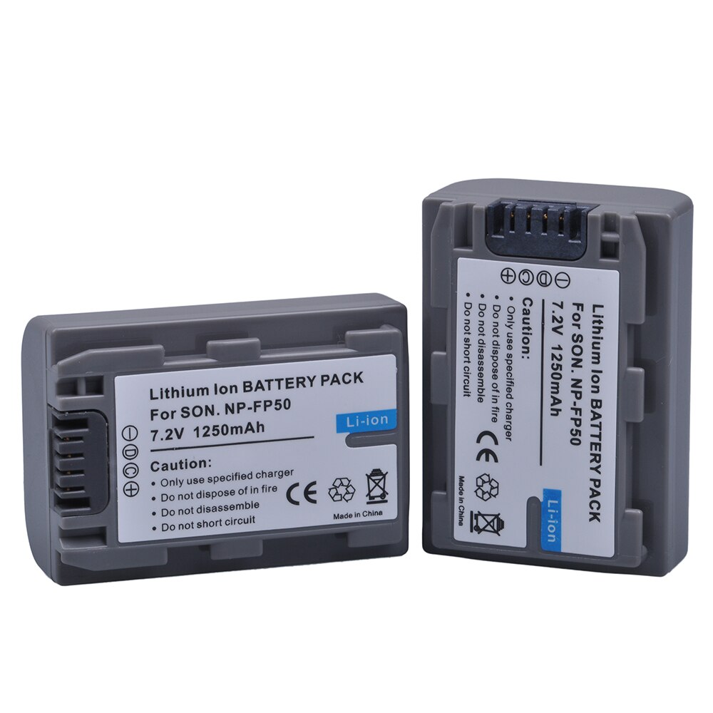 2Pc NP-FP50 NP FP50 NPFP50 Batteries for Sony NP-FP30 NP-FP50 NP-FP60 NP-FP70 NP-FP71 NP-FP90 Sony DCR-SX40 SX40R SX41 HDR-CX105