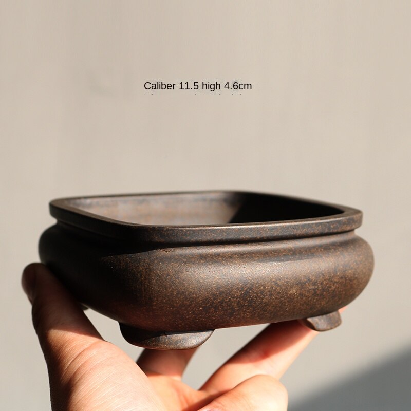 YiXing Purple Sand Flower Pot Bonsai Succulent Flower Pot Chinese-Style Home Flower Pot Desktop Decorative Flower Pot LC485: color9