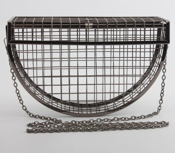 Einzigartige persönlichkeit hohl metall käfige Party Kupplung abend tasche schulter tasche damen handtasche Bote taschen geldbörse: neu schwarz
