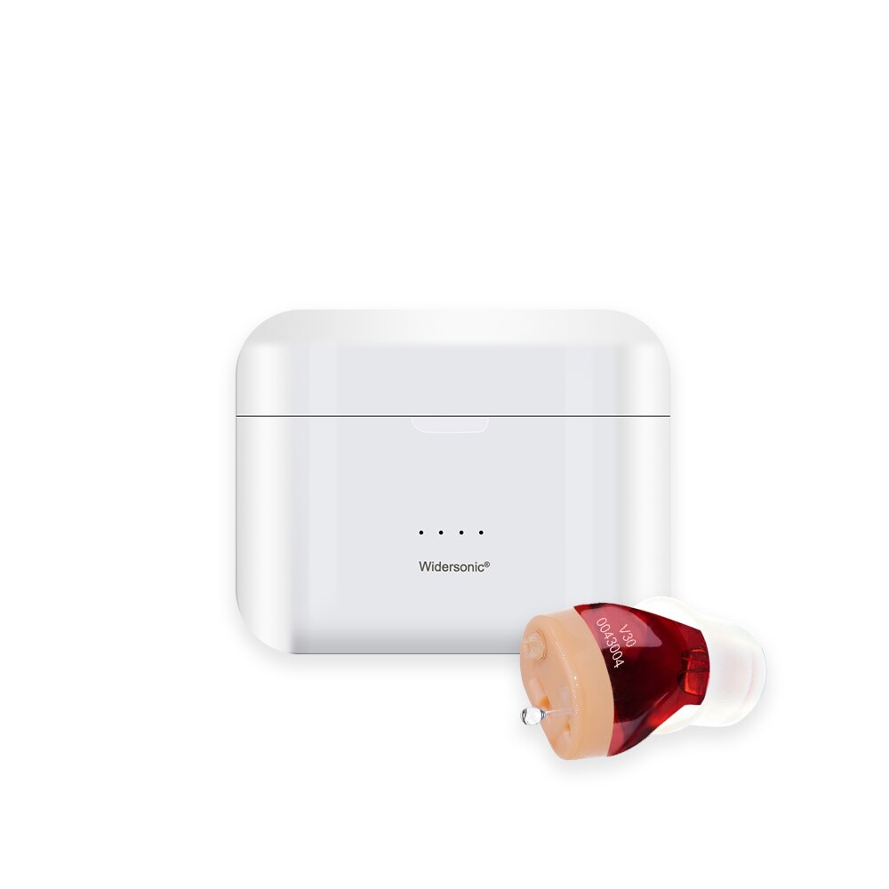 Hörgerät USB Aufladbare für Taubheit Mini Audifonos in Ohr Tragbare unsichtbar Hörgeräte Einstellbar Tonne Klang Verstärker: V30-rot-Rechts Seite