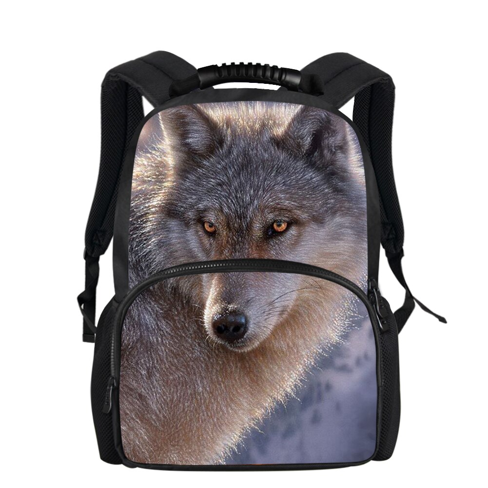 Twoheartsgirl Cool Animal Wolf Print School Backpack for Boys 3d Kids Bagpack Printing Men Student Laptop Backpack 17inch: Z6065A