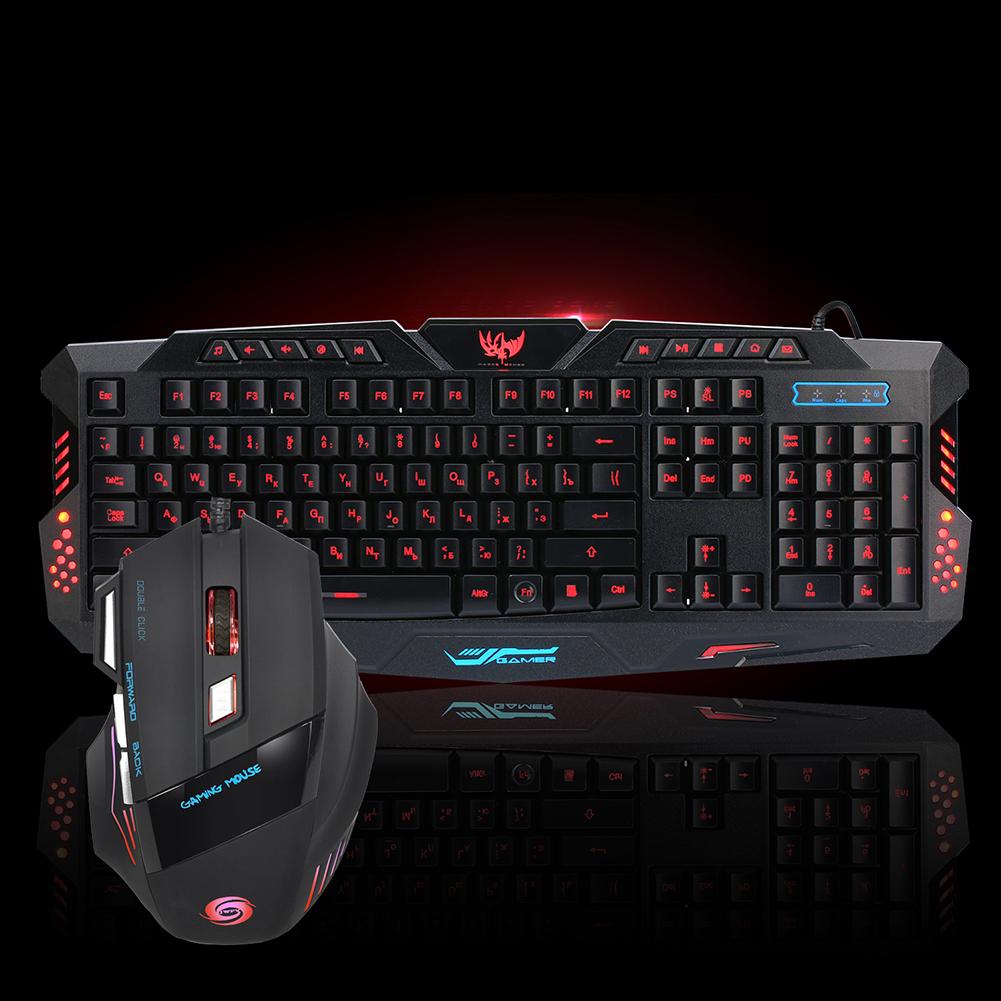 Ergonomic keyboard Home Backlight Optical USB Wired Game Mouse Keyboard Set for Laptop Computer Keyboard And Mouse Set